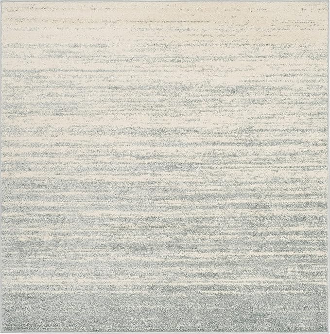 SAFAVIEH Adirondack Collection Area Rug - 7' Square, Slate & Cream, Modern Ombre Design, Non Shedding & Easy to Clean, Ideal for Living Room, Bedroom, Office, Dining Space (ADR113T)