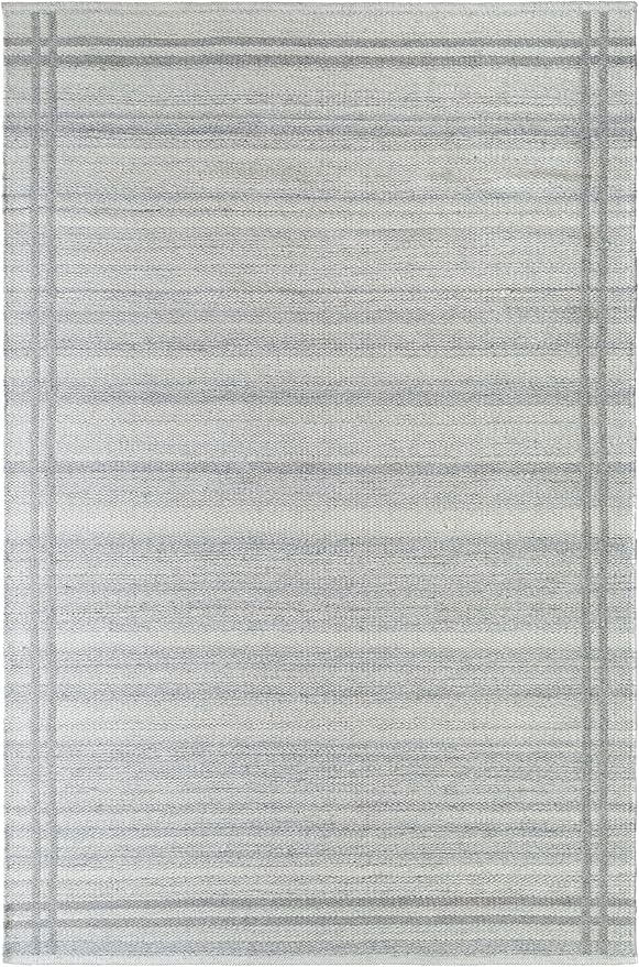 Mark&Day Wool Rugs, 4x6 Janmichael Solid and Border Gray Area Rug, Grey Ivory Carpet for Living Room, Bedroom or Kitchen (3'6" x 5'6")