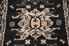 Unique Loom Taftan Collection Border Geometric Tribal Inspired Design Area Rug (2' 2 x 8' 2 Runner, Black/ Gray)