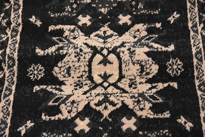 Unique Loom Taftan Collection Border Geometric Tribal Inspired Design Area Rug (2' 2 x 8' 2 Runner, Black/ Gray)