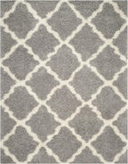 SAFAVIEH Dallas Shag Collection Area Rug - 10' x 14', Grey & Ivory, Trellis Design, Non-Shedding & Easy Care, 1.5-inch Thick Ideal for High Traffic Areas in Living Room, Bedroom (SGD257G)