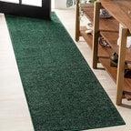 JONATHAN Y Haze Solid Low-Pile Emerald Runner Rug 2x10, Coastal,Bohemian,Minimalist,Classic, Easy-Cleaning for Living Room,Bedroom,Kitchen,Pet Friendly,Non-Shedding (SEU100L-210)