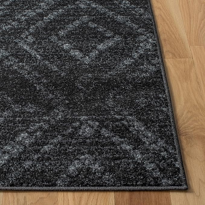 SAFAVIEH Adirondack Collection Runner Rug - 2'6" x 12', Dark Grey & Grey, Modern Diamond Distressed Design, Non-Shedding & Easy Care, Ideal for High Traffic Areas in Living Room, Bedroom (ADR131F)