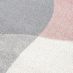 Abani Rugs Cream and Pink 5’3” x 7’6” (5'x8') Contemporary mid-Century Rug with Beige and Pink Geometric Circle. Minimalistic Design Rectangular Area Rug. Turkish Stain Resistant Area Rug.