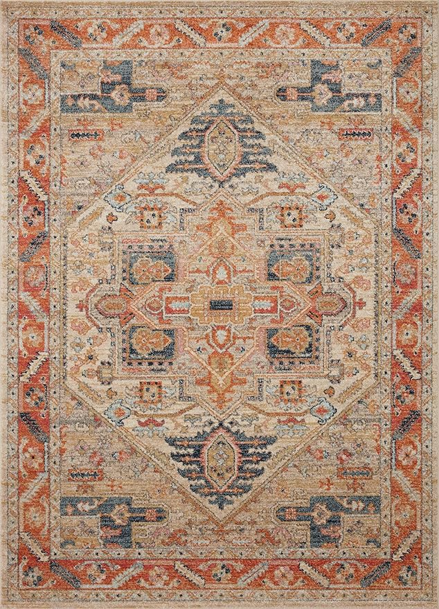 Loloi Jocelyn Collection JOC-01 Sand/Multi 9'-6" x 12'-6" .38" Thick Area Rug