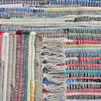 SAFAVIEH Rag Rug Collection Area Rug - 8' x 10', Grey & Multi, Handmade Boho Stripe Cotton, Ideal for High Traffic Areas in Living Room, Bedroom (RAR121M)