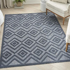 Nourison Home Versatile Navy Blue 4' x 6' Area Rug - Easy Clean, Non Shedding, Bed Room, Living Room, Dining Room, Kitchen (4' x 6')