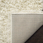 SAFAVIEH Dallas Shag Collection Area Rug - 8' Square, Ivory & Dark Grey, Trellis Design, Non-Shedding & Easy Care, 1.5-inch Thick Ideal for High Traffic Areas in Living Room, Bedroom (SGD257H)