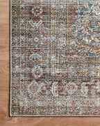 Loloi Chris Loves Julia Jules Collection JUL-05 Lagoon/Brick 5'-0'' x 7'-6'', .13" Pile Height, Area Rug