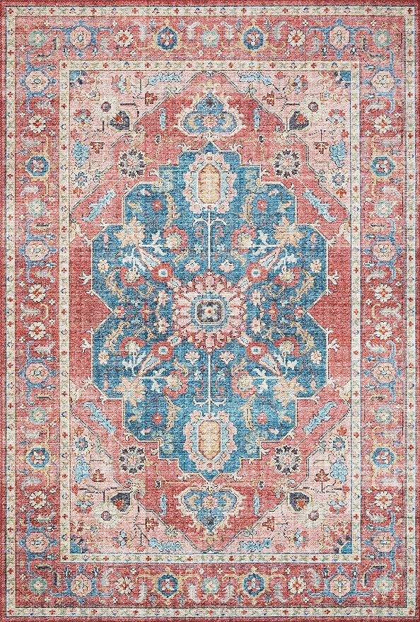 Loloi Skye Collection SKY-05 Brick/Ocean 2'-6" x 12'-0" Runner Rug