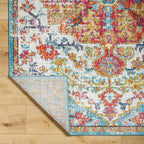 Livabliss Odelia Vintage Bohemian Area Rug,7'10" x 10'3",Orange/Aqua