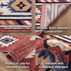 Well Woven Tulsa Lea Crimson Traditional Southwestern Tribal 3x5 (3'11" x 5'3") Area Rug