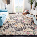 SAFAVIEH Madison Collection Area Rug - 3' Square, Black & Yellow, Boho Diamond Distressed Design, Non-Shedding & Easy Care, Ideal for High Traffic Areas in Living Room, Bedroom (MAD418Z)