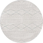 SAFAVIEH Tulum Collection Area Rug - 3' Round, Light Grey & Ivory, Moroccan Boho Tribal Design, Non-Shedding & Easy to Clean, Ideal for Entryway, Foyer, Accent Space, Bedroom (TUL272F)