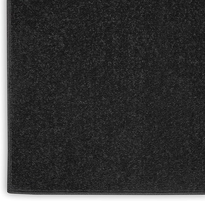 Nourison Home Nourison Essentials Black 4' x 6' Area Rug - Easy Clean, Non Shedding, Bed Room, Living Room, Dining Room, Kitchen (4' x 6')