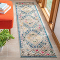 SAFAVIEH Madison Collection Runner Rug - 2'2" x 6', Dark Blue & Yellow, Boho Diamond Distressed Design, Non-Shedding & Easy Care, Ideal for High Traffic Areas in Living Room, Bedroom (MAD418N)