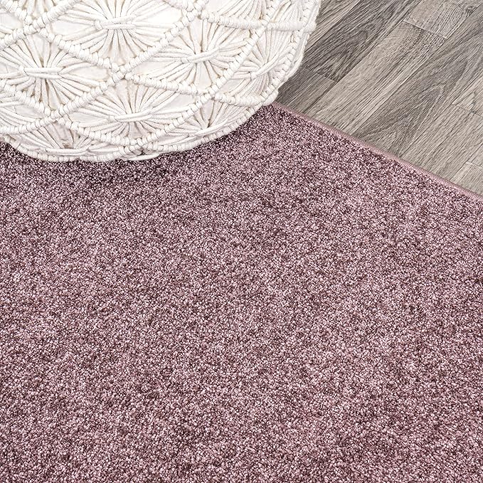 Eyely UES100R-28 Supersoft Haze Solid Low-Pile Indoor Runner Rug Casual;Contemporary;Solid;Traditional, Bedroom, Kitchen, Living Room, Easy-Cleaning, Non-Shedding, 2 X 8, Light Purple