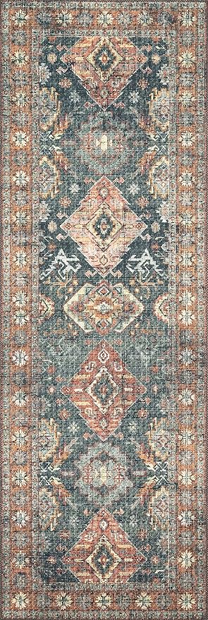 Loloi Skye Collection SKY-10 Sea/Rust 6'-0" x 6'-0" Round Area Rug