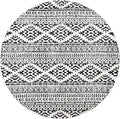 SAFAVIEH Tulum Collection Area Rug - 11' Round, Ivory & Black, Moroccan Boho Tribal Design, Non-Shedding & Easy to Clean, Ideal for Living Room, Bedroom, Dining Space (TUL272B)