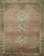 Loloi Magnolia Home by Joanna Gaines Sinclair Collection SIN-06 Clay/Tobacco 2'-0" x 5'-0", .25" Pile Height, Machine Washable, Accent Rug