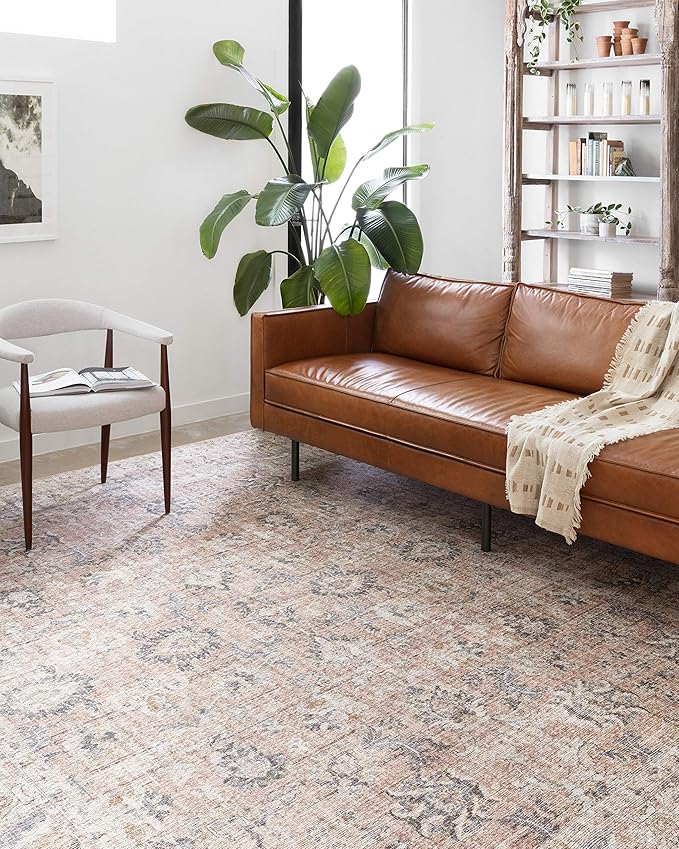 Loloi Skye Collection SKY-01 Blush/Grey 9'-0" x 12'-0" Area Rug