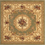 Rugs.com Chateau Collection Rug - 5 Ft Square Green Medium Pile Rug