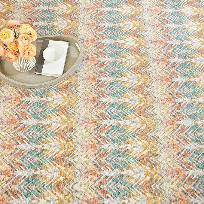 Dash & Albert Seneca Stone Machine Washable Rug, 2 X 3 Feet, Multi Graphic Pattern