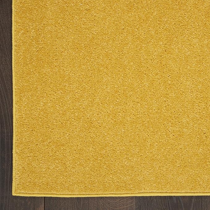 Nourison Home Nourison Essentials Yellow 2' x 6' Area Rug - Easy Clean, Non Shedding, Bed Room, Living Room, Dining Room, Kitchen (6' Runner)