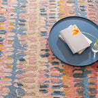 Dash and Albert Paint Chip Wool Area Rug - 5' x 8' Coral Graphic Hand Micro Hooked Accent Rug - Durable, High Traffic Areas Hallway, Living Room, Stairs