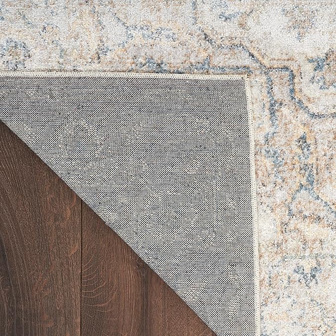 Nourison Home Astra Machine Washable Silver Grey 2' x 6' Area Rug - Easy Clean, Non Shedding, Bed Room, Living Room, Dining Room, Kitchen (6' Runner)
