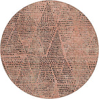 Addison Rugs Chantille ACN591 Salmon 8' x 8' Indoor Outdoor Round Rug, Easy Clean, Machine Washable, Non Shedding, Bedroom, Living Room, Dining Room, Kitchen, Patio Rug