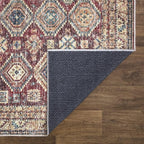 Bloom Rugs Caria Washable Non-Slip 9x12 Rug - Dark Red/Multicolor Traditional Area Rug for Living Room, Bedroom, Dining Room, and Kitchen - Exact Size: 9' x 12'