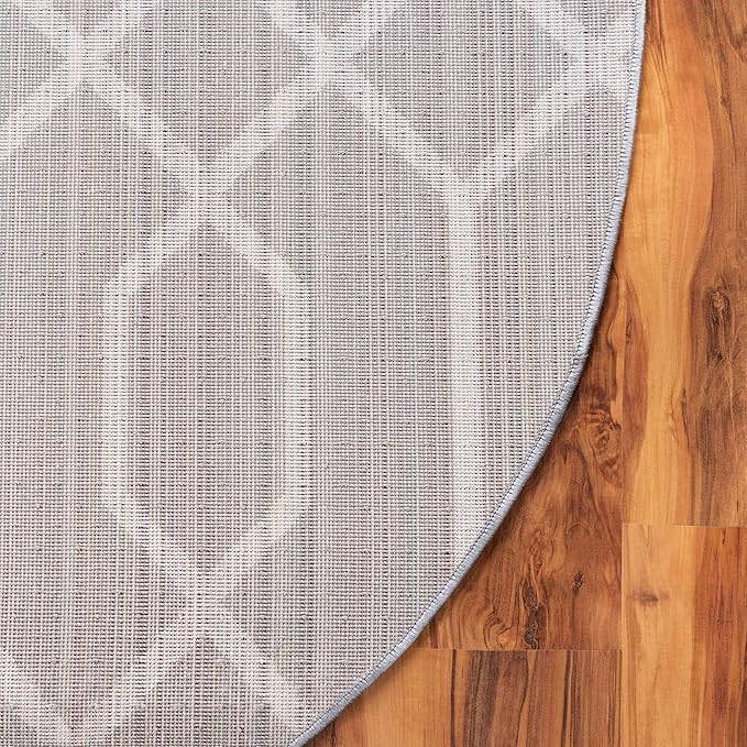 Unique Loom Marilyn Monroe Glam Collection Area Rug - Trellis (7' 10" Round, Gray Silver/ Silver)