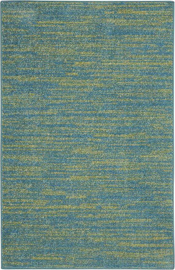 Nourison Home Nourison Essentials Blue Green 2' x 4' Area Rug - Easy Clean, Non Shedding, Bed Room, Living Room, Dining Room, Kitchen (2' x 4')