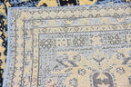 Unique Loom Taftan Collection Border Geometric Tribal Inspired Design Area Rug (2' 2 x 8' 2 Runner, Light Blue/ Gold)