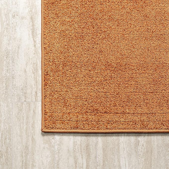 JONATHAN Y Haze Solid Low-Pile Orange Indoor Area Rug 6x9, Coastal,Bohemian,Minimalist,Classic, Easy-Cleaning for Living Room,Bedroom,Kitchen,Pet Friendly,Non-Shedding (SEU100M-6)