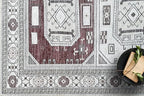 Fame Living Faded Oushak Rug, Turkish Vintage Floral Pastel Large Oversized Area Rugs for Living Room Dining Bedroom Kitchen Bathroom Nursery (848CrRd, 2'5" x 9'8")