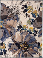 Rugshop Cream Bright Flowers Non Slip Non-Shedding Area Rug for Bedroom, Living Room and Home Office, 3'3" x 5'