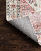 Loloi Skye Collection SKY-02 Ivory/Berry 7' x 9' Oval Area Rug