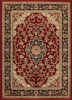 Well Woven Barclay Collection Medallion Kashan Red 8x10 Area Rug - for Living Room, Bedroom, and Dining Room