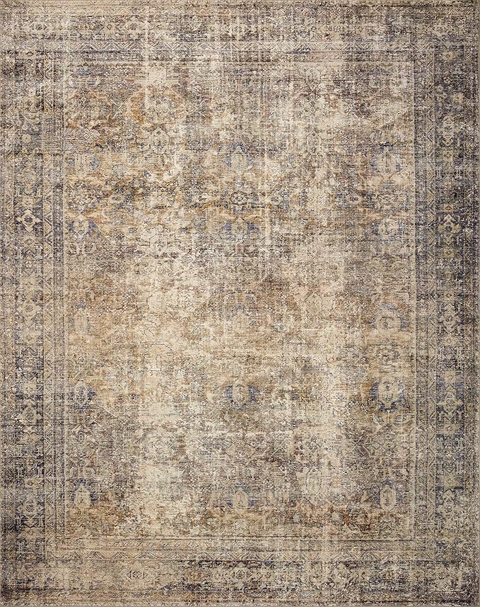 Loloi Amber Lewis Morgan Collection MOG-01 Sunset/Ink 5'-0" x 7'-0" 38" Thick Area Rug feat. CloudPile, Neutral, Room Décor, Vintage Inspired, Livingroom, Bedroom, Dining Area