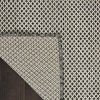 Nourison Home Courtyard Ivory Charcoal 2'2" x 8' Area Rug - Easy Clean, Non Shedding, Bed Room, Living Room, Dining Room, Kitchen (8' Runner)