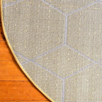 Unique Loom Trellis Frieze Collection Area Rug - Geometric (3' Round, Yellow/ Ivory)