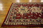 Unique Loom Taftan Collection Border Geometric Tribal Inspired Design Area Rug (2' 7 x 10' 0 Runner, Red/ Gold)