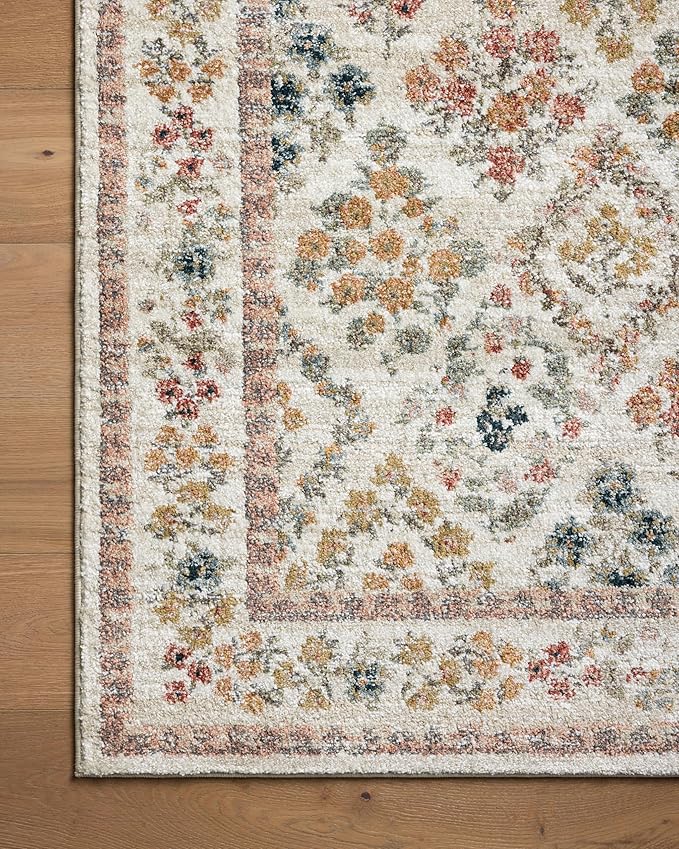 Loloi Rifle Paper Co. Laurel Collection LAU-04 Cream/Multi 5'-3" x 7'-8" Area Rug