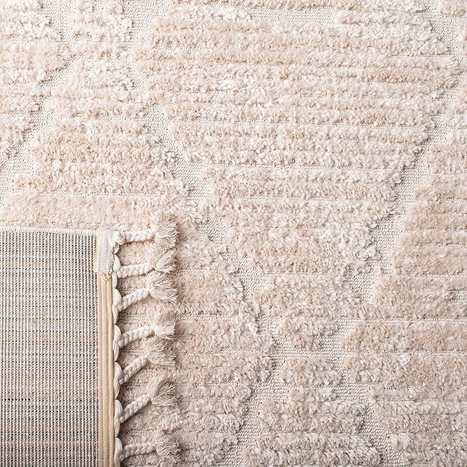 SAFAVIEH Marrakesh Collection Runner Rug - 2'2" x 14', Beige, Moroccan Boho Tribal Tassel Design, Non-Shedding & Easy Care, Ideal for High Traffic Areas in Living Room, Bedroom (MRK517C)