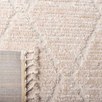 SAFAVIEH Marrakech Collection X-Large Area Rug - 11' x 15', Beige, Moroccan Boho Tribal Tassel Design, Non-Shedding & Easy Care, Ideal for High Traffic Areas in Living Room, Bedroom (MRK517C)
