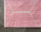 Unique Loom Trellis Frieze Collection Area Rug - Geometric (4' 1" x 6' 1", Light Pink/ Ivory)