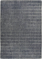 Hand-Tufted 100% Wool Area Rug – Unique Modern Geometric Grid Pattern, Soft Plush Textured Carpet for Living Room, Bedroom, Dining Room & Entryway (Smoke, 9' x 12')