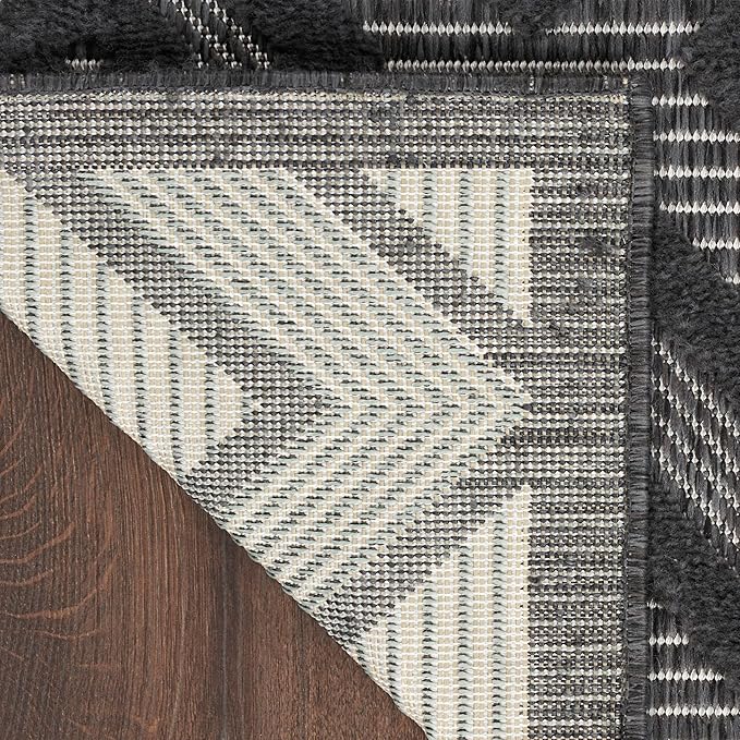 Nourison Home Versatile Charcoal Black 2' x 4' Area Rug - Easy Clean, Non Shedding, Bed Room, Living Room, Dining Room, Kitchen (2' x 4')